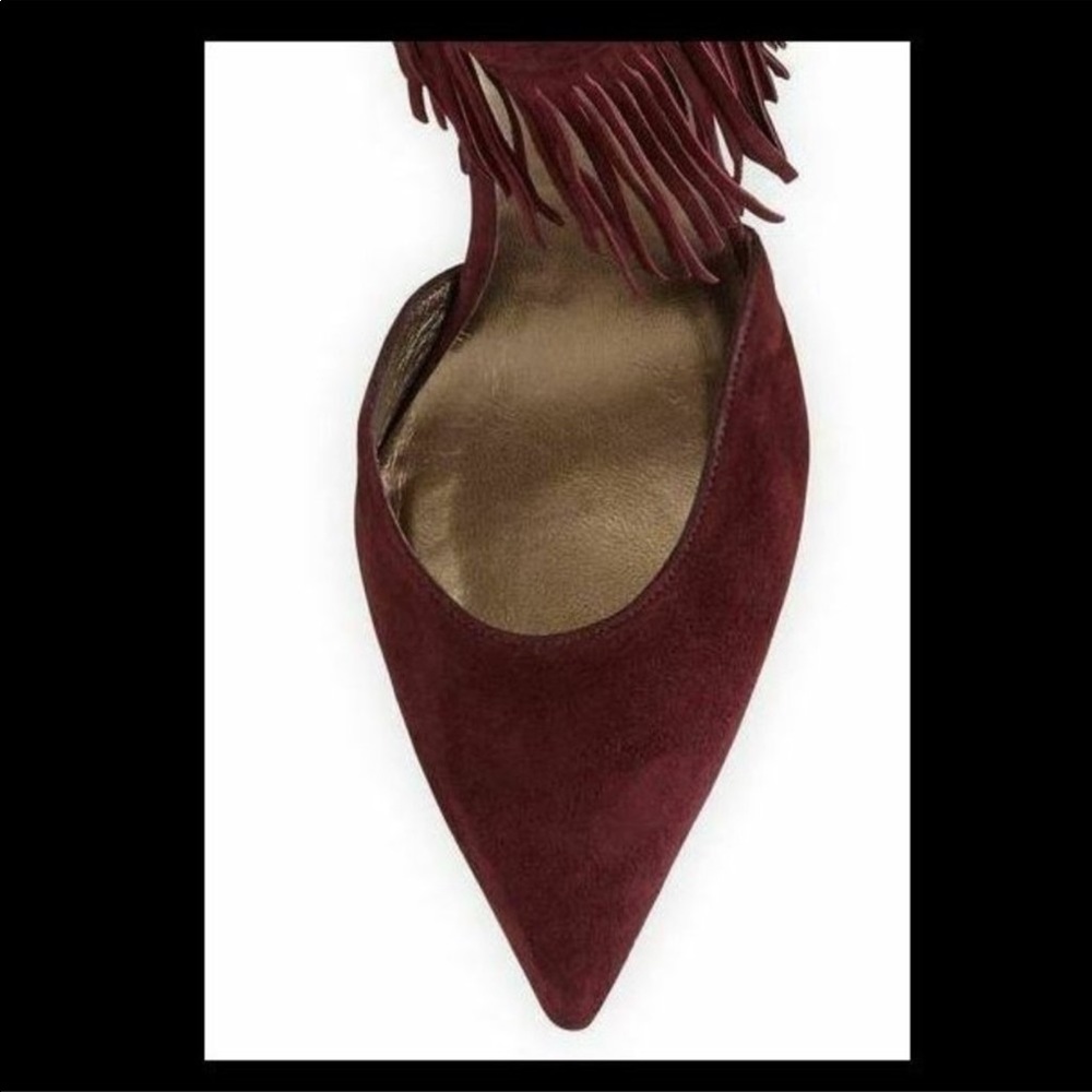 NEW Stuart Weitzman Fringelica Suede Pumps - Picture 5 of 13